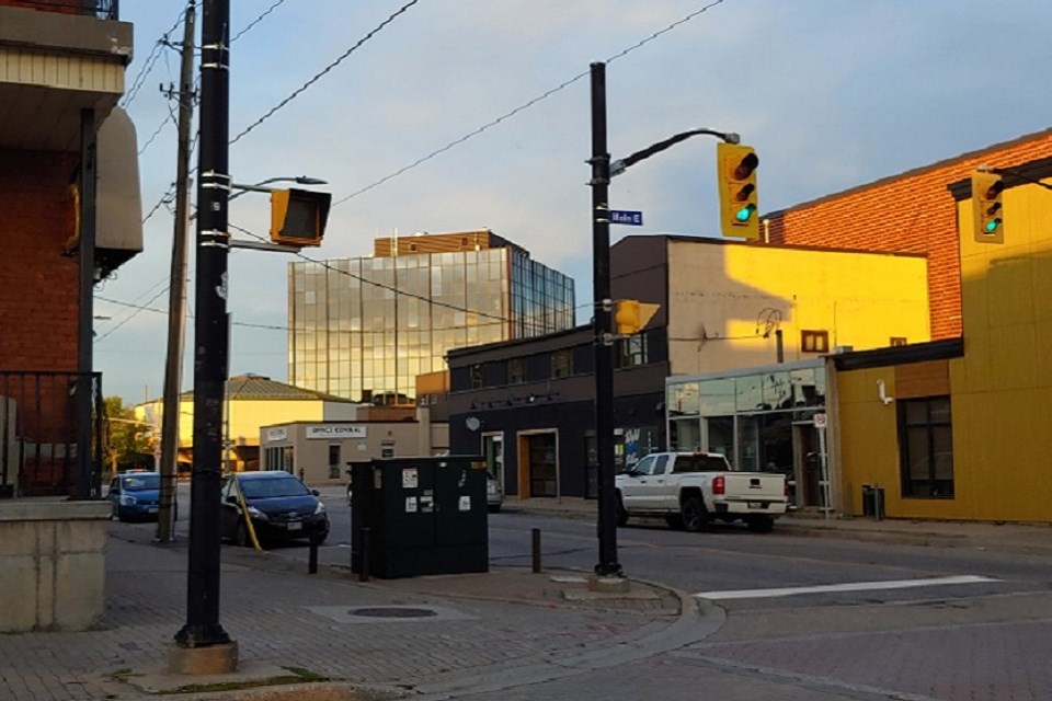 Main Street at Wyld Street in downtown North Bay.